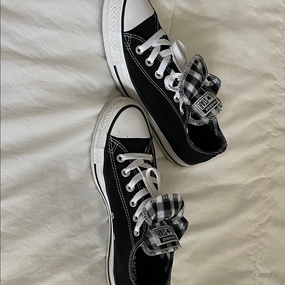 Converse Classic Black and White Plaid Sneakers - Picture 1 of 5